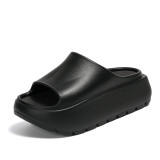 New Thick Sole Slippers for Women, Tall for Home Outwear, Simple for Home Use, Lazy Slippers for Women