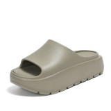 New Thick Sole Slippers for Women, Tall for Home Outwear, Simple for Home Use, Lazy Slippers for Women