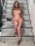 Gilding Strapless Women Fashion Sexy Spaghetti Straps Skinny Jumpsuit Lace Up Backless Slim Club Party Overalls Casual Rompers