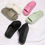 New Thick Sole Slippers for Women, Tall for Home Outwear, Simple for Home Use, Lazy Slippers for Women