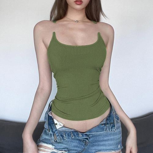Women's 2024 Summer New Women's Fashion Invisible Strap Sexy Spicy Girl Solid Color Slimming Tank Top
