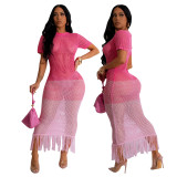 New Women's Gradient Knitted Beach Skirt