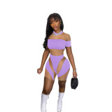 Women's summer trendy printed mesh jumpsuit for women