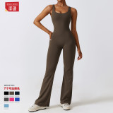 Hip lifting and tight fitting one-piece yoga suit for women's outdoor running and sports fitness suit