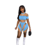 Women's summer trendy printed mesh jumpsuit for women
