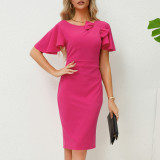 Cross border Dress Amazon Spring/Summer Foreign Trade Elegant Style Bowtie Professional Dress