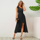 European and American women's clothing, Amazon cross-border summer foreign trade temperament, bow tie, strap, irregular dress
