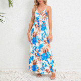 European and American foreign trade summer women's new Instagram fashion sexy suspender backless slim fit dress long skirt