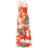 New European and American Spring/Summer Dresses Bohemian floral suspender long dresses Amazon foreign trade women's clothing in large sizes
