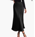 Gentle temperament, spring and summer seasons, silky and smooth texture, forged face, acetic acid sagging high waisted fishtail skirt