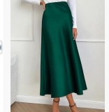 Gentle temperament, spring and summer seasons, silky and smooth texture, forged face, acetic acid sagging high waisted fishtail skirt