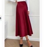 Gentle temperament, spring and summer seasons, silky and smooth texture, forged face, acetic acid sagging high waisted fishtail skirt