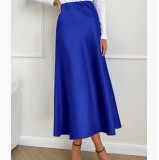 Gentle temperament, spring and summer seasons, silky and smooth texture, forged face, acetic acid sagging high waisted fishtail skirt