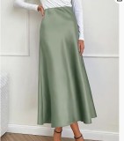 Gentle temperament, spring and summer seasons, silky and smooth texture, forged face, acetic acid sagging high waisted fishtail skirt