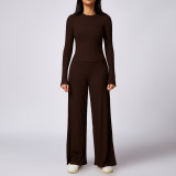 Quick drying tight yoga set versatile threaded casual running fitness sports set for women