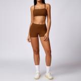 Quick drying tight yoga set versatile threaded casual running fitness sports set for women