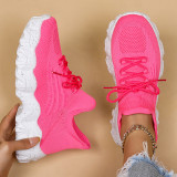 Large size sports shoes for women, breathable fly knit socks, one foot lazy shoes