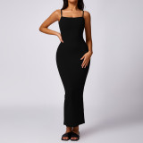 Underlay slimming wrap buttocks dress with threaded suspender, sexy spicy girl with beautiful back, casual long skirt