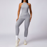 Peach lifting buttocks and beautiful back one-piece yoga suit for women's outdoor running, tight fitting sports, quick drying fitness suit