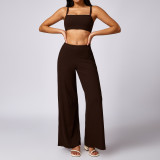 Quick drying tight yoga set versatile threaded casual running fitness sports set for women