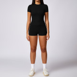 Quick drying tight yoga set versatile threaded casual running fitness sports set for women