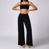 Quick drying tight yoga set versatile threaded casual running fitness sports set for women