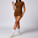 Quick drying tight yoga set versatile threaded casual running fitness sports set for women