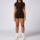Quick drying tight yoga set versatile threaded casual running fitness sports set for women