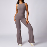 Peach buttocks lifting exercise yoga jumpsuit for women's casual micro La fitness back beauty yoga suit