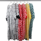 Cross border independent station foreign trade African women's clothing set digital printing chiffon elegant 3-piece set in stock at the source