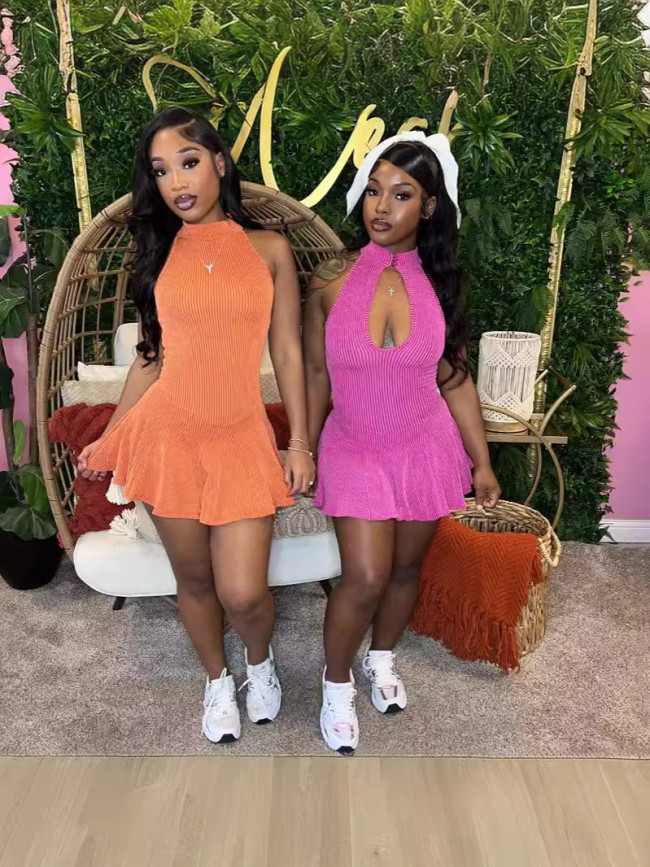 European and American Pure Desire Style Spicy Girl Sleeveless Dresses for Women Summer New Style Temperament Slim Fit Dresses Wholesale for Women