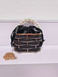 Cross border new product, European station, niche design, socialite dinner bag, sparkling rhinestone striped entanglement, hand-held crossbody women's bag