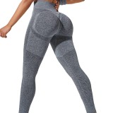 Seamless yoga pants with upturned hips and breathable yoga suit, tight fitting high waisted sports bottom, fitness pants for women