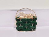 Cross border new product, European station, niche design, socialite dinner bag, sparkling rhinestone striped entanglement, hand-held crossbody women's bag
