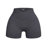 Thread yoga shorts for women with high waist and hip lifting fitness cropped pants that absorb moisture and sweat, running and sports pants