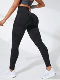 Seamless yoga pants with upturned hips and breathable yoga suit, tight fitting high waisted sports bottom, fitness pants for women