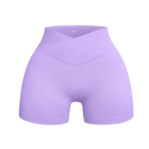 Thread yoga shorts for women with high waist and hip lifting fitness cropped pants that absorb moisture and sweat, running and sports pants