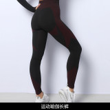 Seamless yoga suit, quick drying sports bra, vest, long sleeved fitness suit, high waisted yoga pants for women