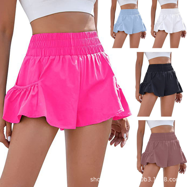 Summer hot selling women's fitness running quick drying women's high waisted shorts with pockets