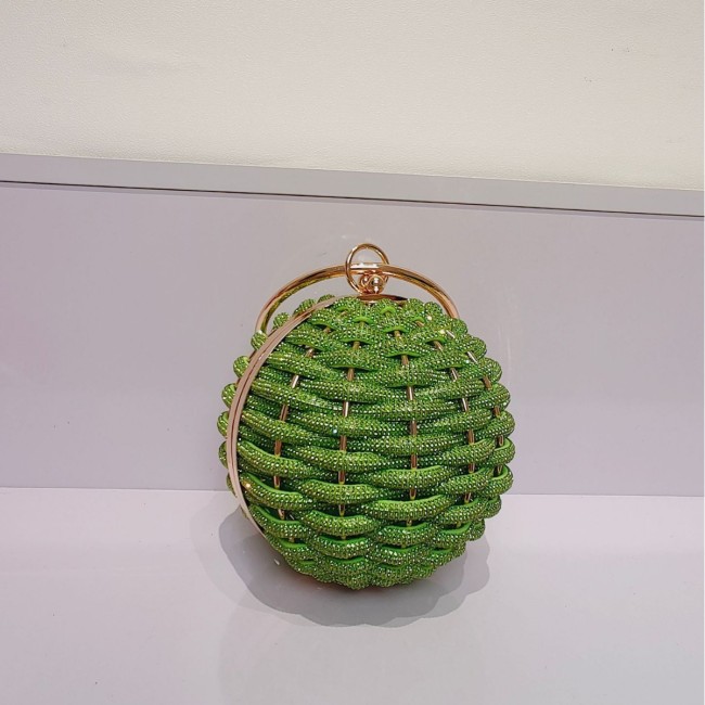 Global Hot Selling New Dinner Bag Women's Ball Bag High end Diamond Earth Bag Weaving Handbag