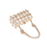 French hot selling cross-border shiny and opaque acrylic box, diamond handmade woven women's bag, hand-held crossbody for women