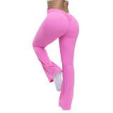Fitness pants, women's high waisted and hip lifting sports pants, training running slimming yoga flared pants