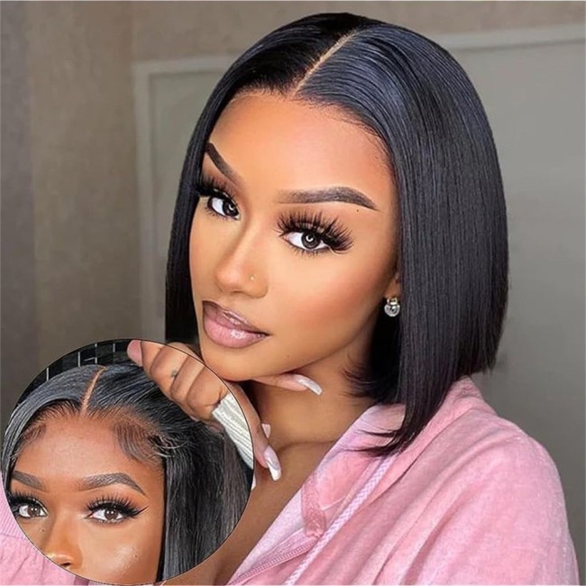 Wear And Go Glueless straight short BOB wig for black women