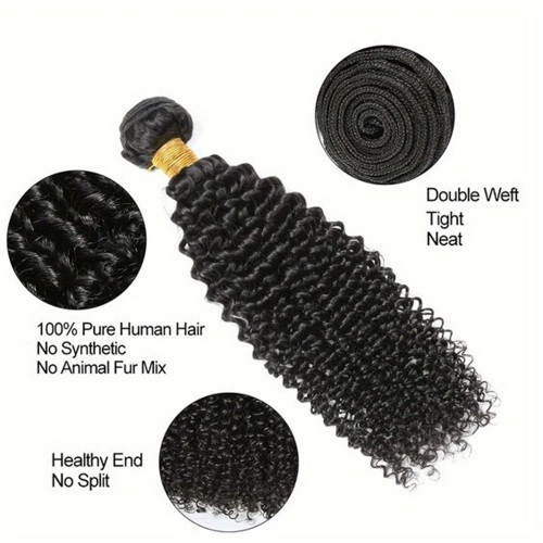 50g Kiny Curly Brazilian Human Hair Bundles Hair Extensions