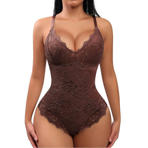 One piece shapewear for women, sexy lace beauty lingerie, tight fitting, breathable, hip lifting, and abdominal tightening corset