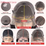 Body wave human hair wig Big wave roll frontal closure T lace