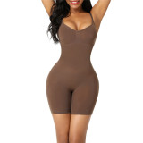 Large size buttocks lifting seamless shapewear, women's corset, suspender, belly tightening, and body beautifying jumpsuit