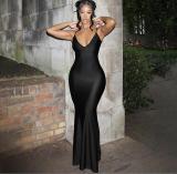 Women's new Instagram fashion sexy spicy girl suspender backless slim fit dress