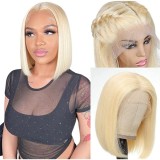 13 * 4 BOB Human Hair Wigs 613 gold lace closure