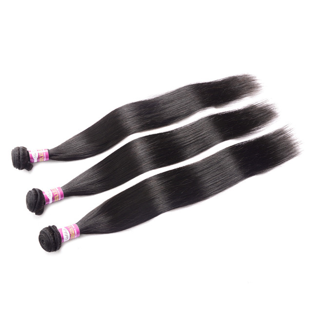 Wig real human hair European and American hair extensions Peruvian Straight Human HairBundles 50g